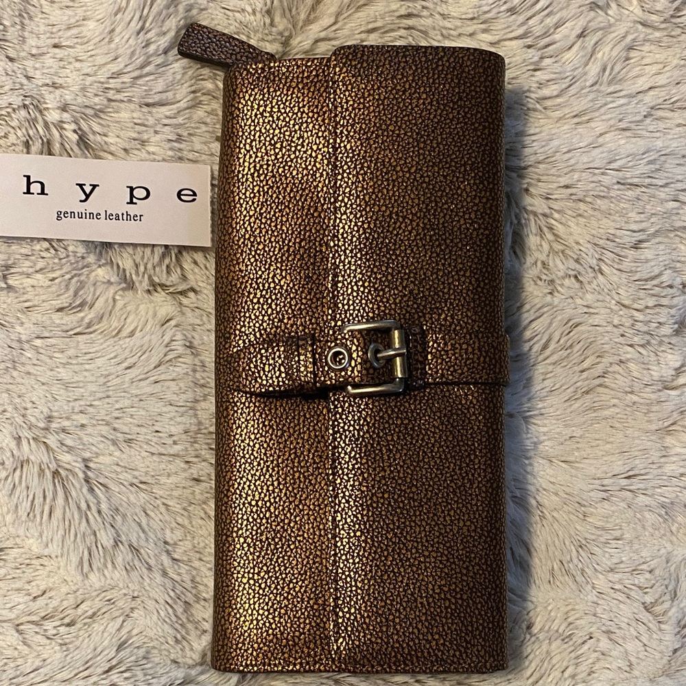 Hype Metallic Brown Leather Wallet